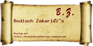 Bodisch Zakariás névjegykártya